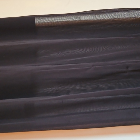 Semi-Formal Black Maxi Dress, Sheer Outer Layer, Front Slit, Sz M - Picture 12 of 13